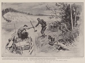 On the Way to the Yukon, preparing to Camp on the Lewes River by Charles Edwin Fripp